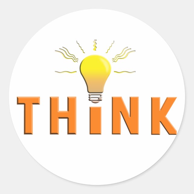 Think Classic Round Sticker (Front)