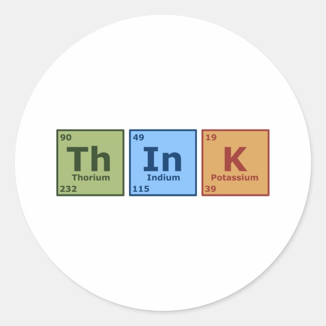 Think Classic Round Sticker (Front)