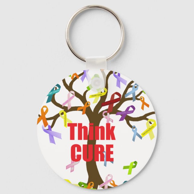 Think CURE (2).png Key Ring (Front)