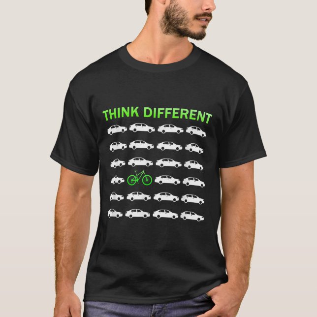 Think Different Biking Environmental Protection T-Shirt (Front)