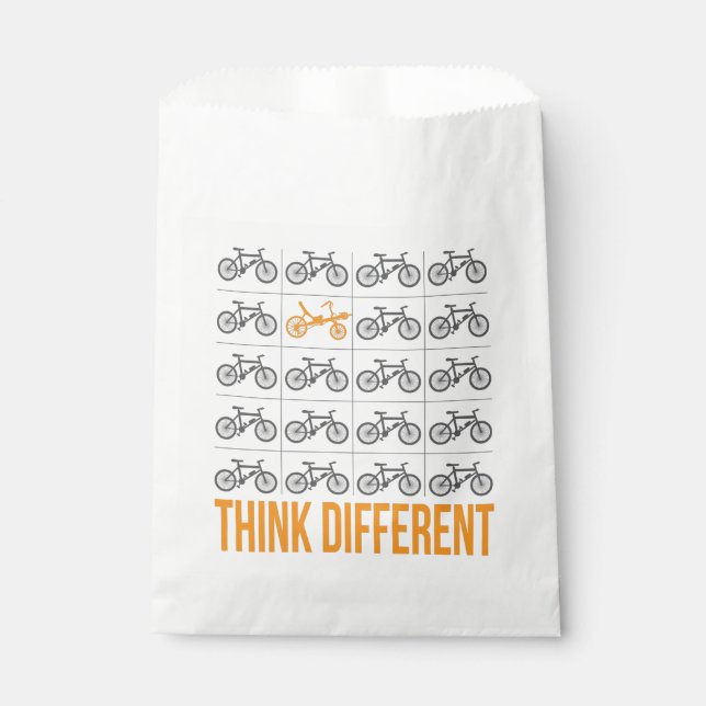 Think Different Recumbent Bike Cyclist Favour Bags (Front)