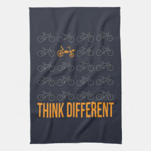 Think Different Recumbent Bike Cyclist Tea Towel