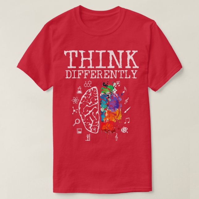 Think Differently Neurodiversity Embrace ADHD Auti T-Shirt (Design Front)