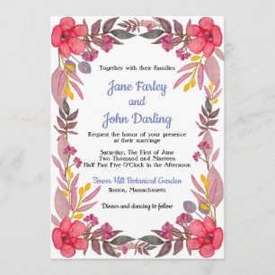 Think Dusty Pinks Wedding Invitation