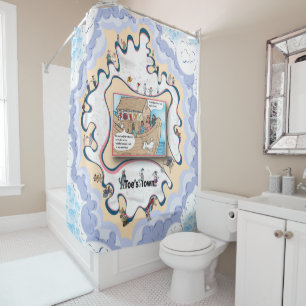 Think First, Toss Later Absurd Humor Shower Curtain