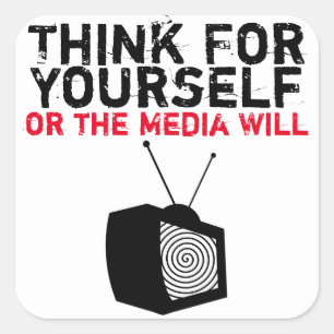 Think For Yourself: Hypnotised TV Square Sticker