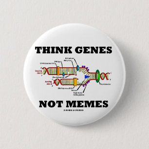 Think Genes Not Memes (DNA Replication) 6 Cm Round Badge