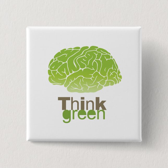 THINK GREEN 15 CM SQUARE BADGE (Front)
