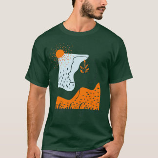 Think Green Abstract Landscape with woman silhouet T-Shirt