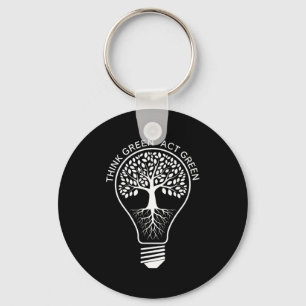 Think Green Act Green Nature Lover Earth Day _1  Key Ring