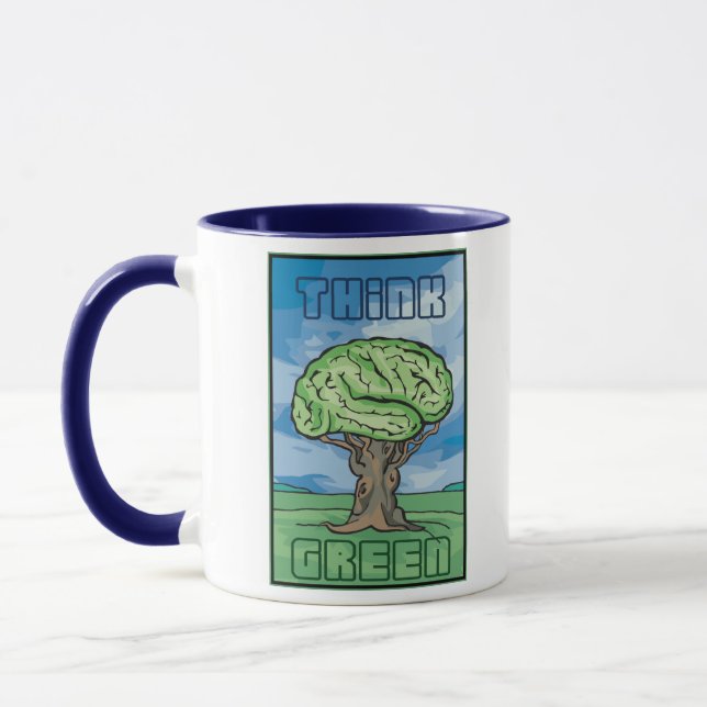 Think Green Brain Mug (Left)