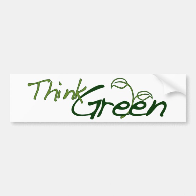 Think Green Bumper Sticker (Front)