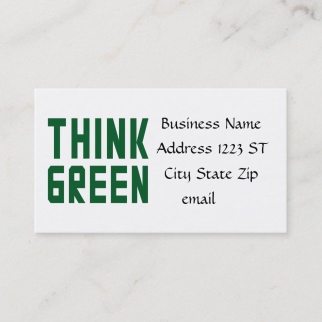 Think Green Business Cards (Front)