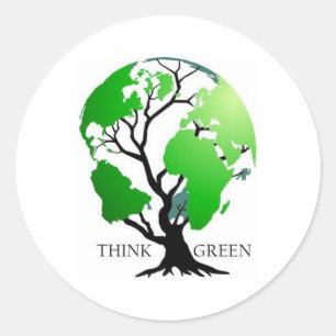Think Green Classic Round Sticker