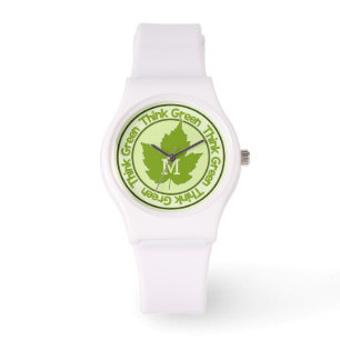 THINK GREEN custom monogram Watch