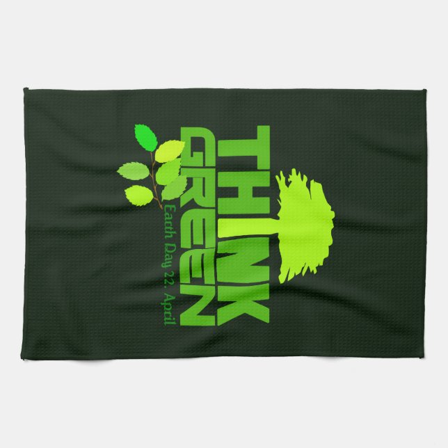 THINK GREEN (Earth Day) kitchen towels (Horizontal)