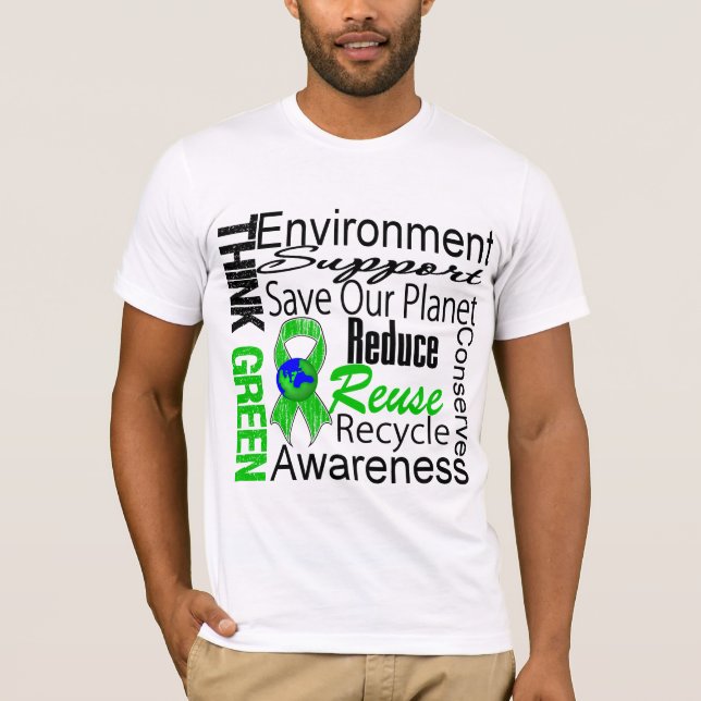 Think Green Environment Collage T-Shirt (Front)