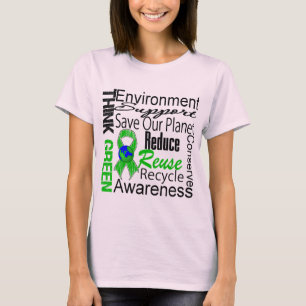 Think Green Environment Collage T-Shirt