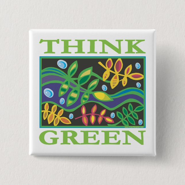 Think Green Environmental 15 Cm Square Badge (Front)