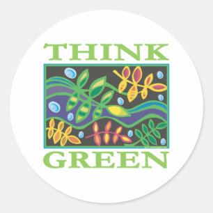 Think Green Environmental Classic Round Sticker