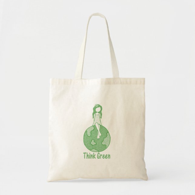 Think Green Girl Tote Bag (Front)