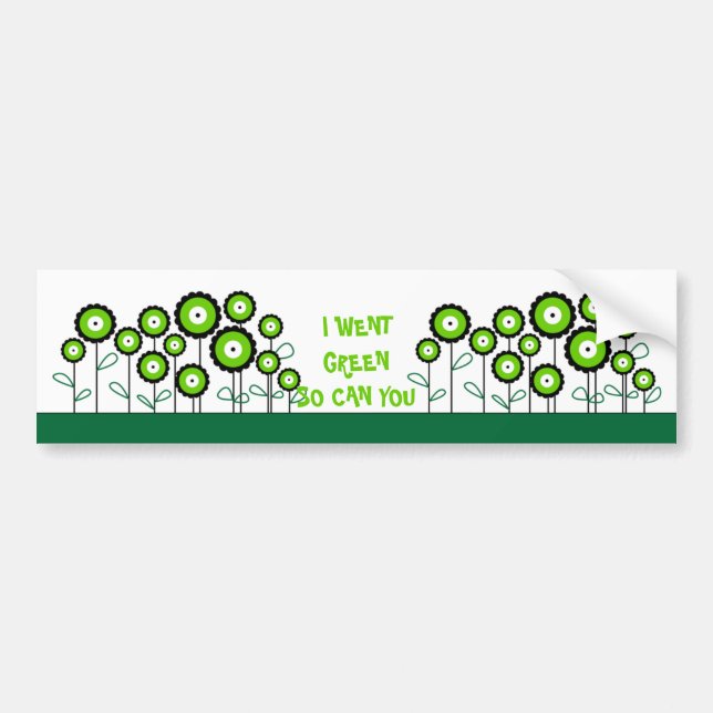 THINK GREEN GO GREEN BUMPER STICKER (Front)