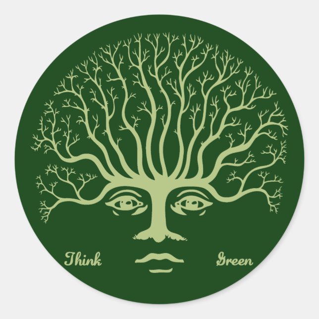 Think Green II Classic Round Sticker (Front)