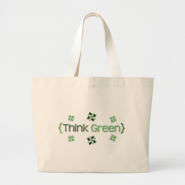 Think Green Large Tote Bag (Front)