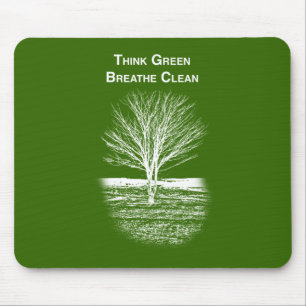 Think Green Mouse Pad (white text)