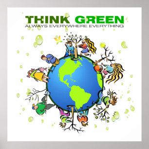 Think Green - Plant a Tree Poster