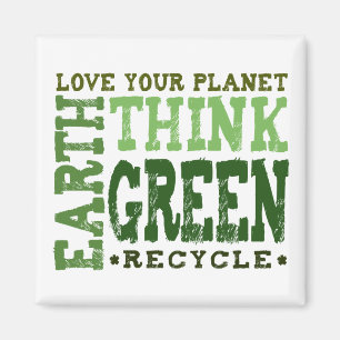 THINK GREEN - square magnet