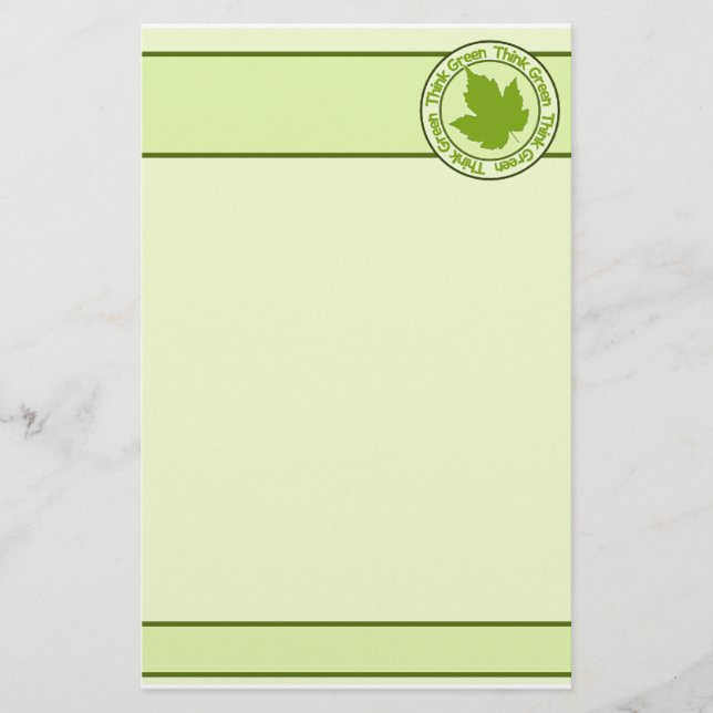 THINK GREEN stationary, customisable Stationery (Front)