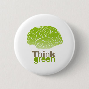 Think Green T-shirt / Earth Day T-shirt 6 Cm Round Badge