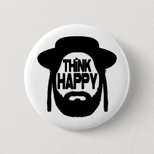 Think Happy 6 Cm Round Badge