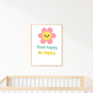 Think Happy Be Happy, Positive Mindset Kids Print