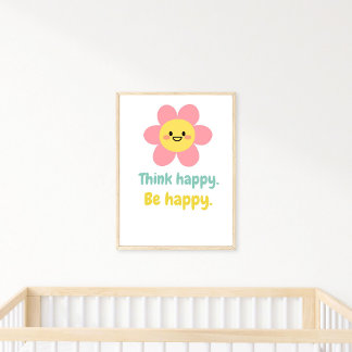 Think Happy Be Happy, Positive Mindset Kids Print