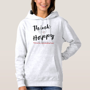 Think happy logo light grey hoodie