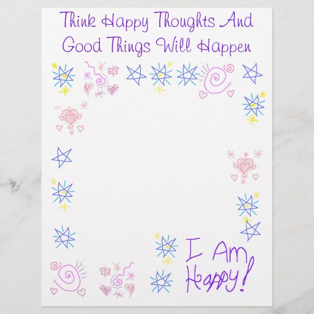 Think Happy Thoughts Book of Shadow Page (Front)