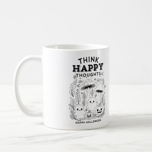Think happy thoughts Halloween Collection  Coffee Mug (Left)