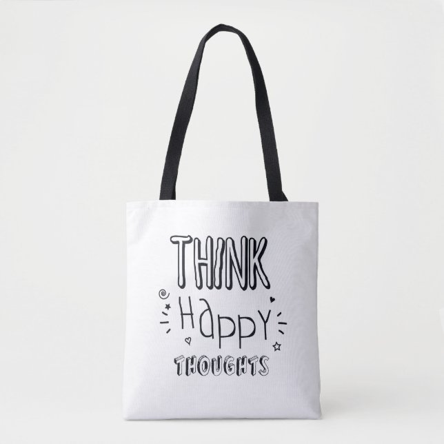 THINK Happy THOUGHTS Tote Bag (Front)