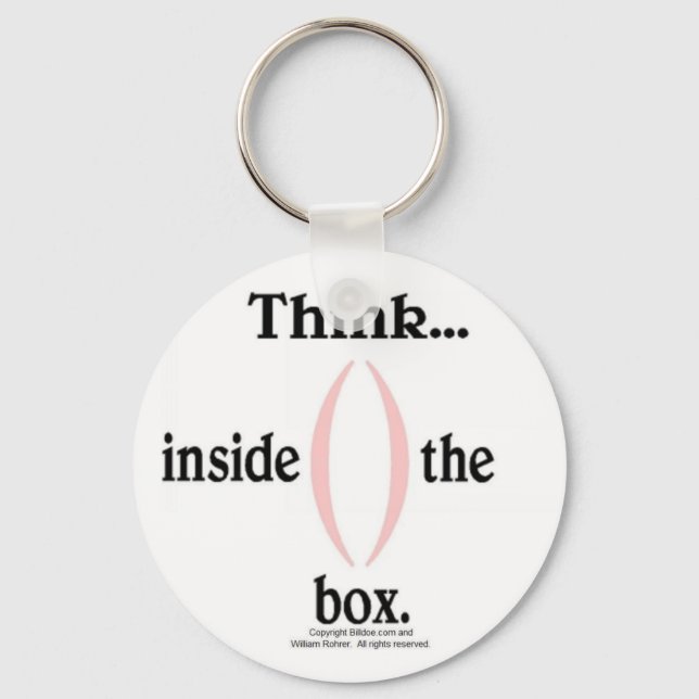 Think...inside the box. key ring (Front)
