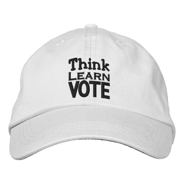 Think, Learn, Vote Embroidered Hat (Front)