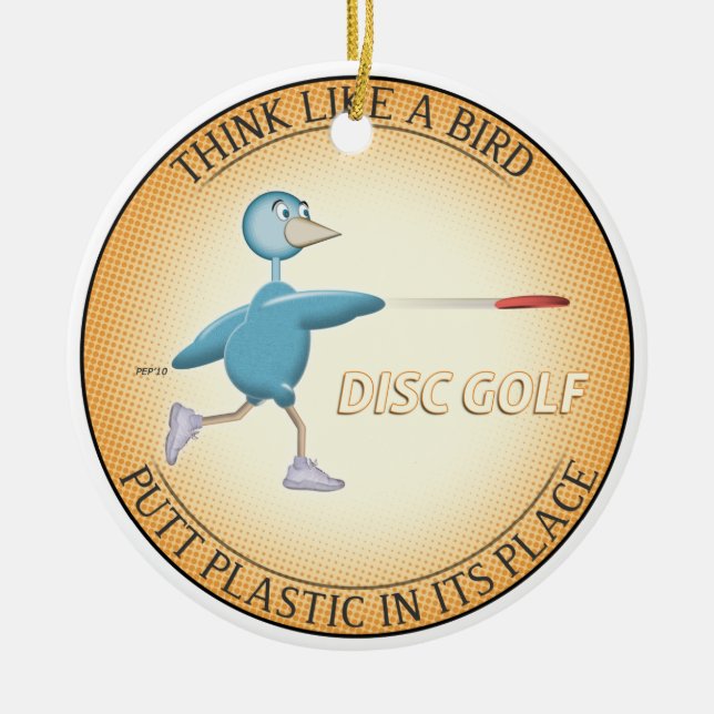 Think Like A Bird Ceramic Tree Decoration (Front)