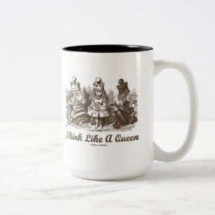 Think Like A Queen Alice White Queen Red Queen Two-Tone Coffee Mug