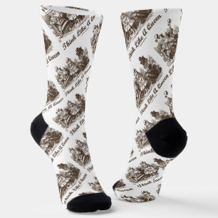 Think Like A Queen Wonderland Advice Alice Humor Socks