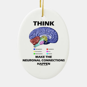 Think Make The Neuronal Connections Happen (Brain) Ceramic Tree Decoration
