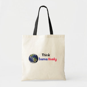 Think Obamatively_world, black, blue, red Tote Bag