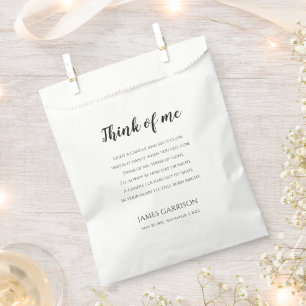 Think Of Me Celebration of Life Candle Favour Bags