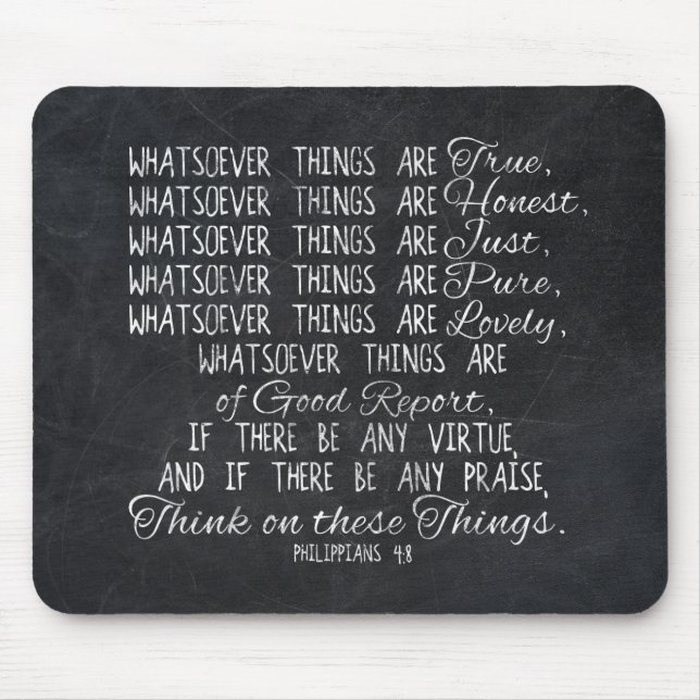Think on These Things Christian Bible Scripture Mouse Pad (Front)