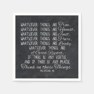Think on These Things Christian Bible Scripture Napkin